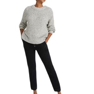 Madewell Baez Pullover Sweater Size M Gray Marled Cotton Alpaca Knit Jumper Cozy